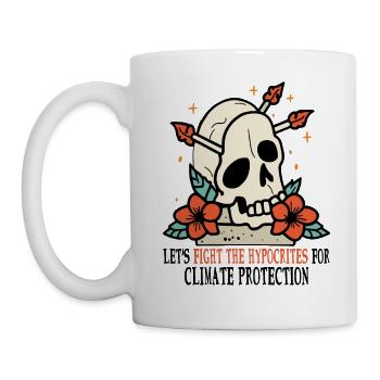 Skull and roses for environmental protection Climate protection - Mug - white - Left