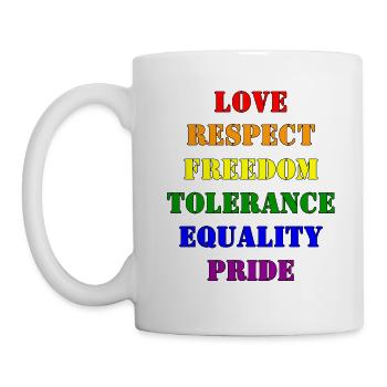 Pride 2023 Rainbow words and colors - Mug - white - Left