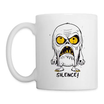 Be quiet! Angry Cartoon Monster - Mug - white - Left
