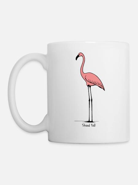Steh stolz – Flamingo - Tasse - Weiß