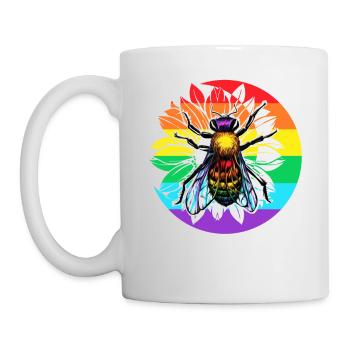 Biene Symbol für Freiheit Gay Pride - Tasse - Weiß - Links
