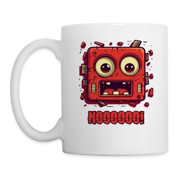Nein! Lustiges Gesicht - Tasse - Weiß - Links