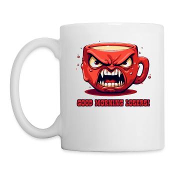 Drôle de tasse à café en colère: Bonjour, perdant - Mug blanc - blanc - Gauche