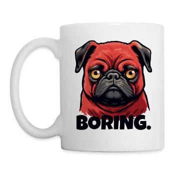Gelangweilter kleiner Mops - Tasse - Weiß - Links