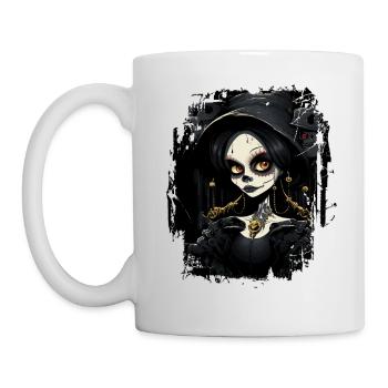 Jolie fille gothique - Mug blanc - blanc - Gauche