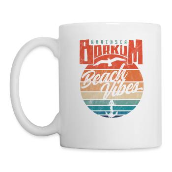 Borkum Northsea Beach Vibes Vintage - Tasse - Weiß - Links