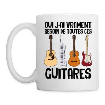 Toutes Ces Guitares Humour Guitariste - Mug blanc - blanc - Gauche
