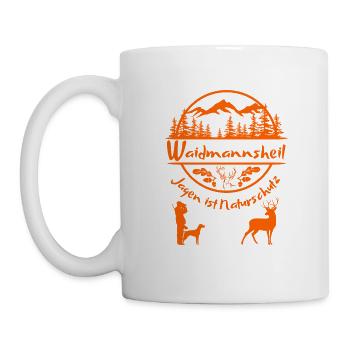 Jäger-Waidmannsheil-Jagen est la conservation de la nature - Mug blanc - blanc - Gauche