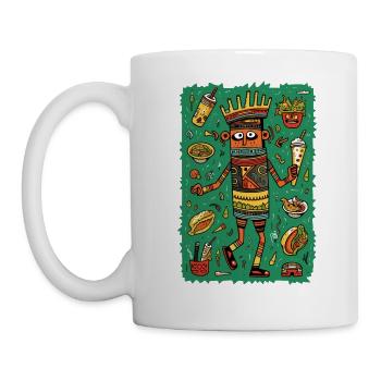 Hiéroglyphes amusants : restauration rapide - Mug blanc - blanc - Gauche