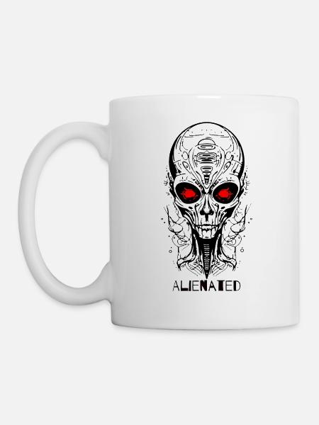 Entfremdetes Alien Gesicht - Tasse - Weiß