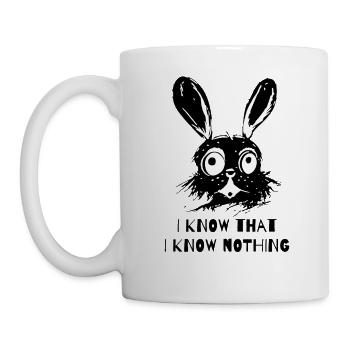 Je sais que je ne sais rien - Wise Rabbit - Mug blanc - blanc - Gauche