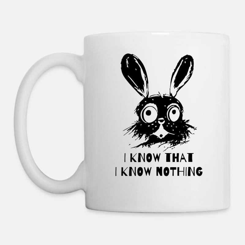 Je sais que je ne sais rien - Wise Rabbit - Mug blanc - blanc