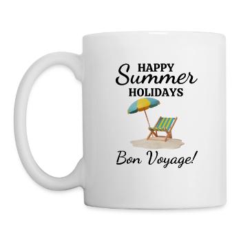 Happy Summer Holidays-Bon Voyage!-Summer Holiday - Mug - white - Left