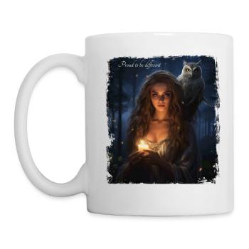 La fille au hibou - Mug blanc - blanc - Gauche