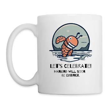 Célébrer les homards et l’humanité dans le contexte des changements climatiques - Mug blanc - blanc - Gauche