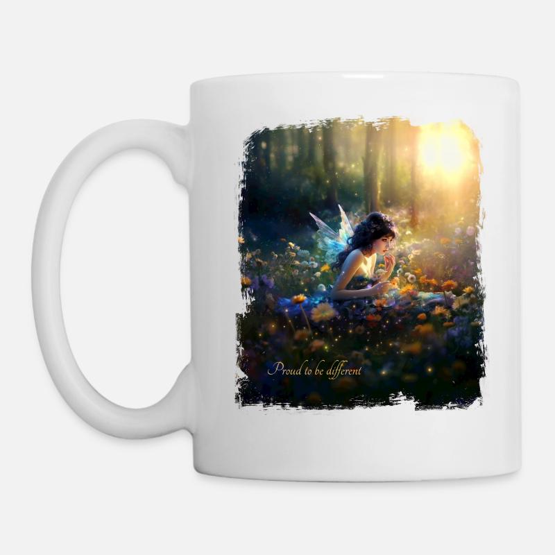 Une fée au milieu des fleurs - Mug blanc - blanc