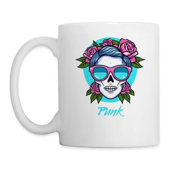 Punk skull and roses - Mug - white - Left