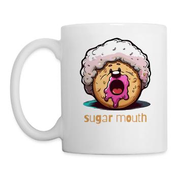 afro donut jam sugar mouth - Mug - white - Left