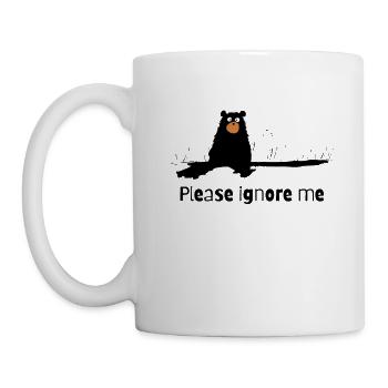 "Bitte ignoriere mich": Ein niedlicher Bär - Tasse - Weiß - Links