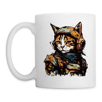 Aquarelle Space Pilots Cat - Mug blanc - blanc - Gauche