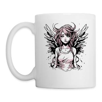 Modernes Engel Mädchen - Tasse - Weiß - Links