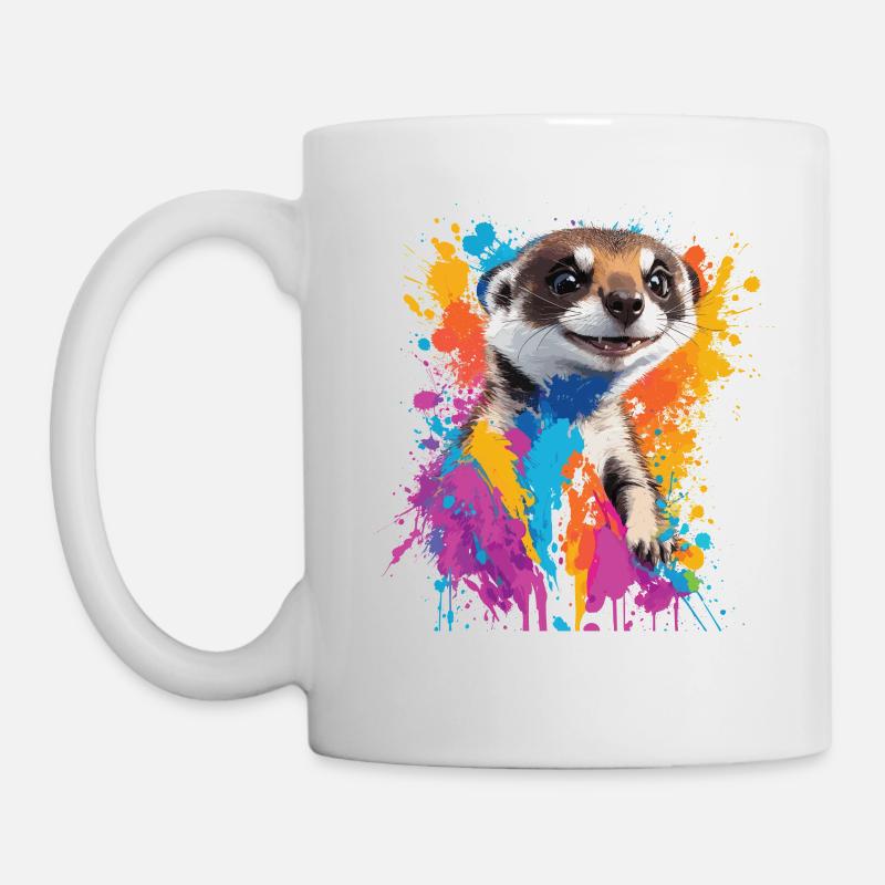 Graffiti Erdmännchen Kunst Malerei Zeichnung - Tasse - Weiß