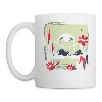 Soleil rouge japonais : l’œil pour la nature - Mug blanc - blanc - Gauche