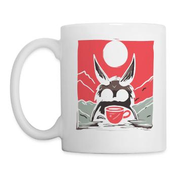 Japanese Red Sun: A Coffee Bunny - Mug - white - Left