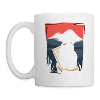 Japanische Rote Sonne: Chillender Panda - Tasse - Weiß - Links