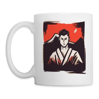 Japanische Rote Sonne: Kampfkunst Karate - Tasse - Weiß - Links