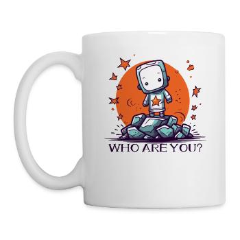Who are you? Alien on a rock - Mug - white - Left