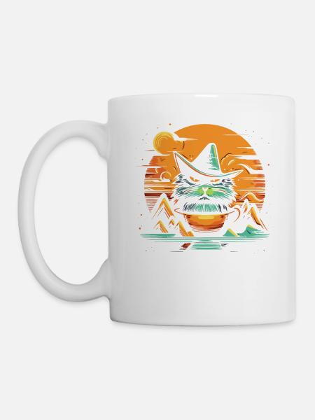 Eine Tasse voller Zauberer-Katze - Tasse - Weiß