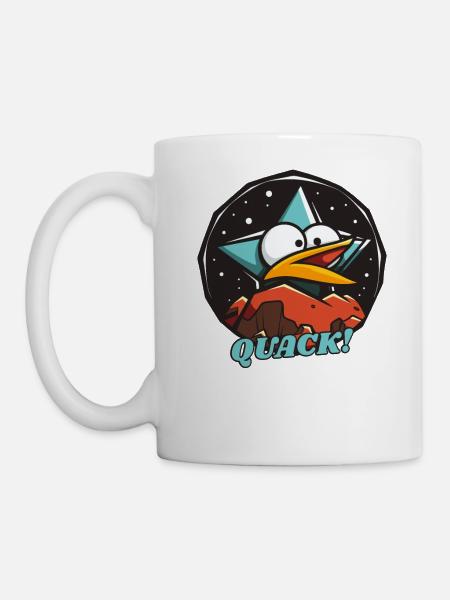 Alberne Ente: Quak! - Tasse - Weiß