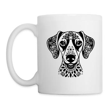 Dackel Henna Kunst - Tasse - Weiß - Links