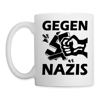 Gegen nazis faust Punch hakenkreuz - Tasse - Weiß - Links