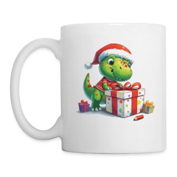 Little T-Rex Dino Unwraps Gifts - Mug - white - Left