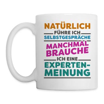Selbstgespräche für Expertenmeinung - dunkel - Tasse - Weiß - Links