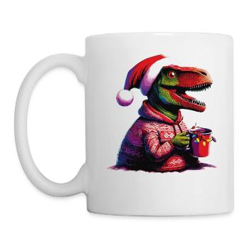 Dino drinks mulled wine - Mug - white - Left