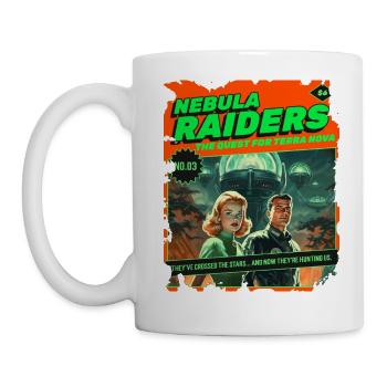 Nebula Raiders, 50s, 1950's Comic, Space - Mug - white - Left