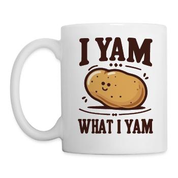 I Yam What I Yam Funny Potato - Mug blanc - blanc - Gauche