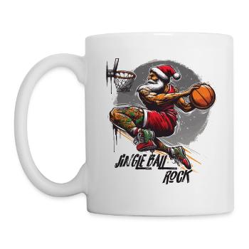 Santa Claus Slam Dunk Basketball Jingle Ball Rock - Mug - white - Left