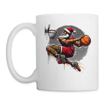 Père Noël Slam Dunk Basketball Noël - Mug blanc - blanc - Gauche