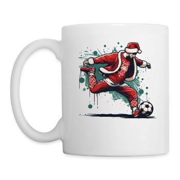 Père Noël Soccer Noël Joueur de Football - Mug blanc - blanc - Gauche