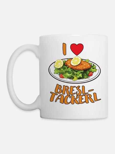 I Love Bresltackerl - dunkel - Tasse - Weiß