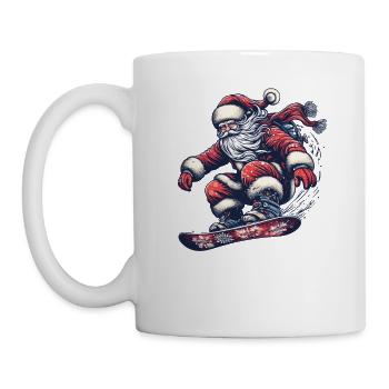Santa Clause Snowboard Ride - Tasse - Weiß - Links