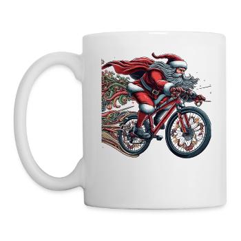 Père Noël Vélo de descente Noël - Mug blanc - blanc - Gauche