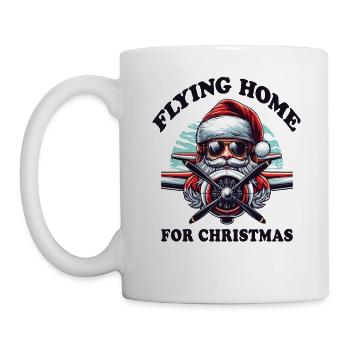 Pilot Santa Flying Home for Christmas Airplane - Mug - white - Left