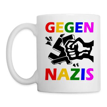 Gegen nazis - Tasse - Weiß - Links
