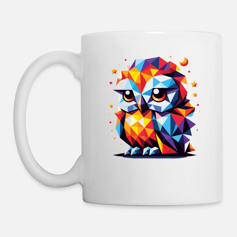 Nachteule Nachtdienst Polygon Vektor Eule - Tasse - Weiß