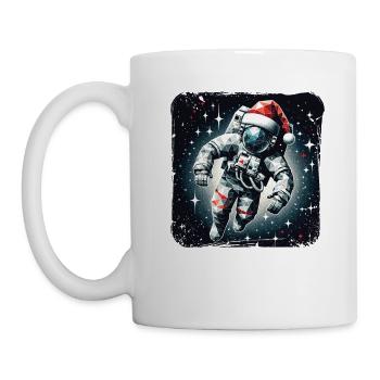 Astronaute Père Noël Polygone Noël - Mug blanc - blanc - Gauche